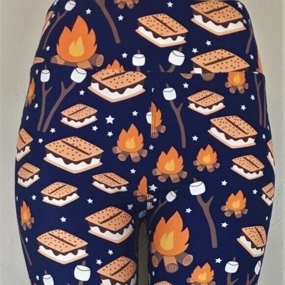 CHARLIES PROJECT Size 4 Campfire Smores Buttery Soft Leggings NWT Girl Scouts - Picture 3 of 4